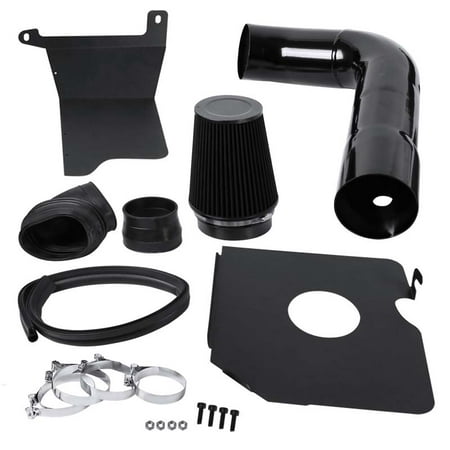 Spec-D Tuning For 2004-2005 Chevy Silverado 6.6L V8 Glossy Black Cold Air Intake Pipe+Heat