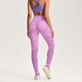 thumbnail image 3 of MKLEKYY Pantalones deportivos para mujer, nuevos pantalones de yoga ahuecados sin costuras, lavados, esmerilados, de cintura alta, ajustados, para deportes y fitness para mujer., 3 of 4