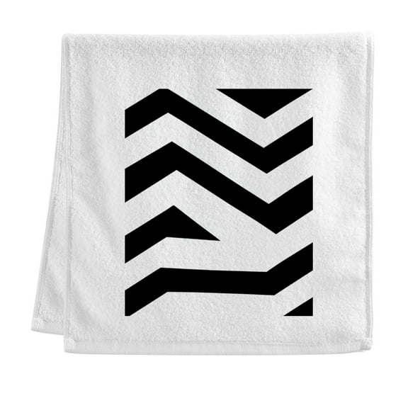 Black and White Stripes Soft Cotton Towel with Vibrant Print, Perfect for Bathroom, Beach, and Travel