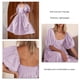thumbnail image 5 of Vestido de mujer con cuello redondo y manga farol, fruncido, sin espalda, cintura alta, vestido de verano, 5 of 6