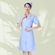 thumbnail image 3 of EeaseMX Uniforme de enfermería de manga corta azul, bata blanca de algodón, ropa de hospital, traje de trabajo con cuello en V, disfraz de moda, bata de farmacia sin gorro ni pantalón - Talla L, 3 of 8