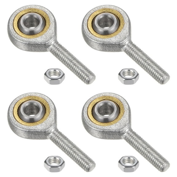 4 Packs SA5T/K 5mm Rod End Bearing M5x0.8 Male Right Hand Thread, Self-Lubricating Rod End Joints with Jam Nut