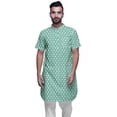 thumbnail image 1 of Atasi Mens Summer Kurta Shirt Printed Long Kurta Cotton Cambric Ethnic Shirt, 1 of 1