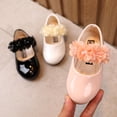 thumbnail image 4 of Dpytoraw Girls Leather Flower Mary Jane Dress Shoes, Toddler/Little Kid Low Heel Flats Sizes 7.5, 4 of 5