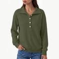 thumbnail image 5 of Maplenight Womens Henley Sweatshirts Waffle Knit Button Up Pullover Sweatshirt Side Slit Long Sleeve Casual Fall Tops, 5 of 6