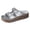 Silver, variant on Rokment Women's Double Buckles Platform Slides Sandals Classic Casual Wide Width Open Toe Chunky Flat Comfortable Walking Slip on Slippers for Indoor Outdoor Waterproof Beige Size 6