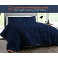 thumbnail image 2 of Queen Comforter Pinch Nayy Blue 300 GSM Plush Siliconized Microfiber Fill Duvet Insert With 1000 Thread Count Egyptian Cotton Shell Fluffy Soft with Premium Piping & Matching Pillowcases, 2 of 8