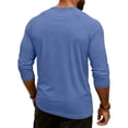 thumbnail image 4 of Resicozy Mens 3/4 Sleeve Tshirts Casual Henley Raglan Tops Classic Big and Tall Shirt Button Down Clothes Spring Summer Royal Blue M, 4 of 6