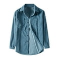 thumbnail image 5 of INSPIRE CHIC Men's Corduroy Shirt Button Down Regular Fit Long Sleeves Shirts 2XL Blue, 5 of 6