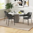 thumbnail image 2 of HOMCOM Modern Dining Chairs Set of 2 with Armrests and Steel Legs, 2 of 10
