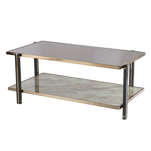 SEI Thornsett Cocktail Table, 18"H x 43"W x 23-1/4"D, Champagne/Smoke
