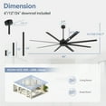 thumbnail image 2 of ALKAFY 84 inch Industrial Ceiling Fan - No Light, 8 ABS Blades, 6-Speed DC Motor, Remote for Warehouse, Large Room, 2 of 10