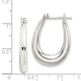 thumbnail image 2 of 925 Sterling Silver Polished Hollow tube Hinged post Oval Hoop Earrings 25x19mm Wide Hoop Earring for Women, 2 of 2