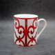 thumbnail image 1 of Black Taza de café de porcelana de hueso de estilo europeo, tazas de té de la tarde de porcelana de hueso de alta calidad (rojo), 1 of 5