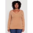 thumbnail image 2 of Womens Plus Size Long Sleeve V-Neck Basic Tee, 2 of 5