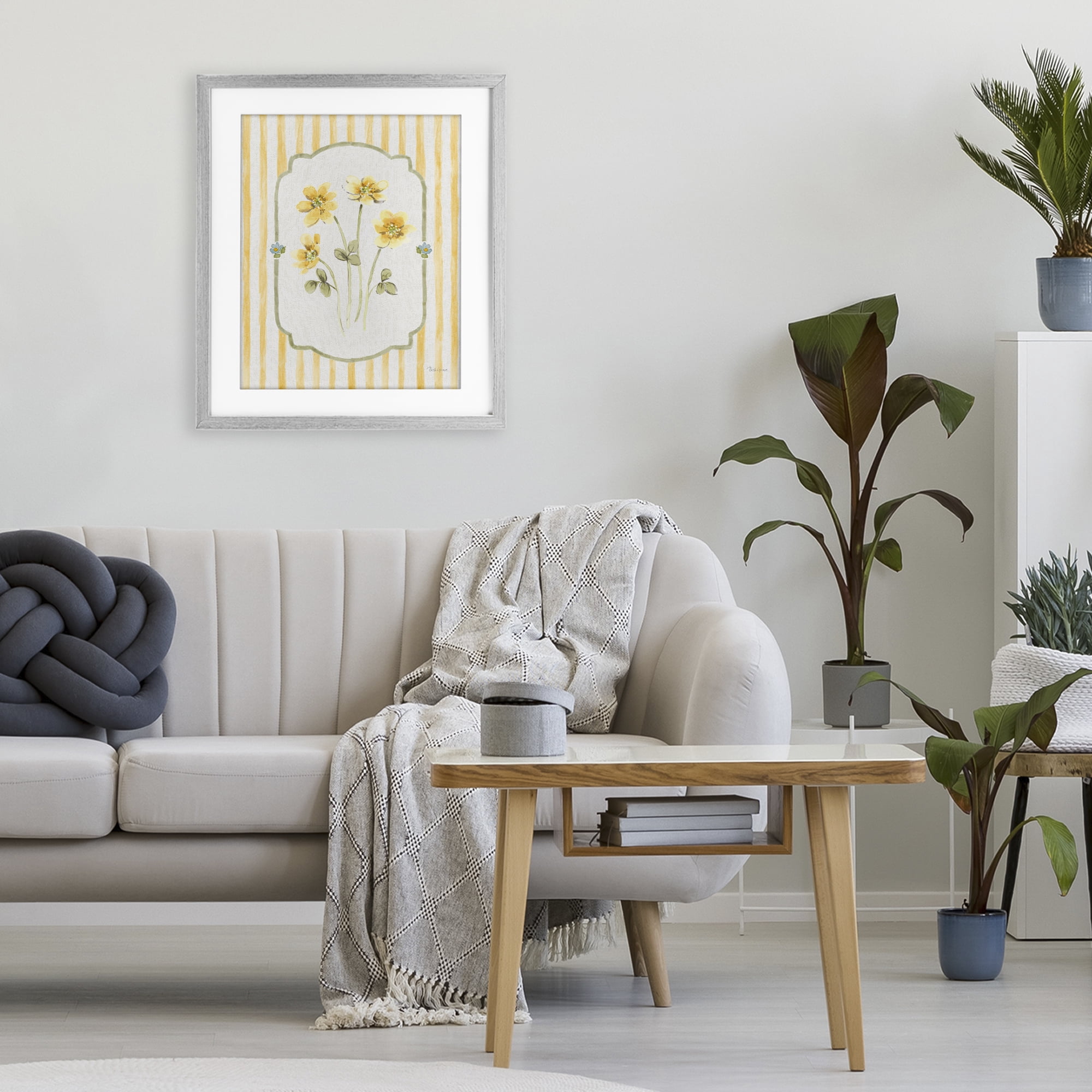 Stupell Industries Sweet Honey Flowers Gray Framed Print Under Glass, design by Beth Grove