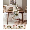 thumbnail image 6 of White Vintage Rooster Burlap Cotton Table Runner 13x36 Inches Short, Eucalyptus Leaves Spring Flower Farmhouse Table Runners, Outdoor Dining Tablecloths Decor for Baby Shower/Party/Wedding, 6 of 6