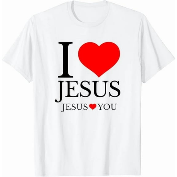 I Love Jesus I Heart Jesus Funny Jesus T-Shirt, Christian Shirt for Women Men Religious Graphic Crewneck Faith Tee