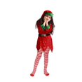 thumbnail image 3 of Mercatoo Christmas 𝐄lf 𝘾𝙤𝙨𝙩ume for Girls 4 Piece Santa Helper Outfits Kids Xmas Festive Part𝐲 Clothes Dress Belt Hat Socks, 3 of 4