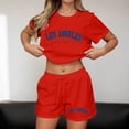 thumbnail image 4 of MuXiKeJi Clothes Two Piece Sets For Women Summer Casual Loose Ruffle Short Sleeve Matching Shorts Sets Beach Vacation Cruise Outfits, 4 of 4