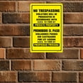 thumbnail image 3 of BTFSigns Spanish 5 Pack 8" x 12" No Trespassing Violators Will Be Prosecuted in Accordance with ARS 13-1502-A1 Private Property Yellow Warning Sign, 3 of 7