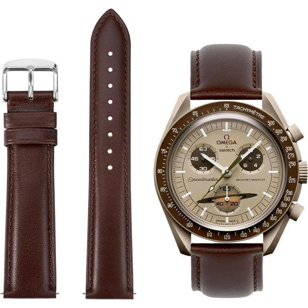 HAHDAXIA Strap for Moonswatch Swatch Omega Leather Watch Band Compatible with Omega x Swatch Moonwatch 20mm Quick Release Watch Straps Replacement for Moonswatch Speedmaster Walmart