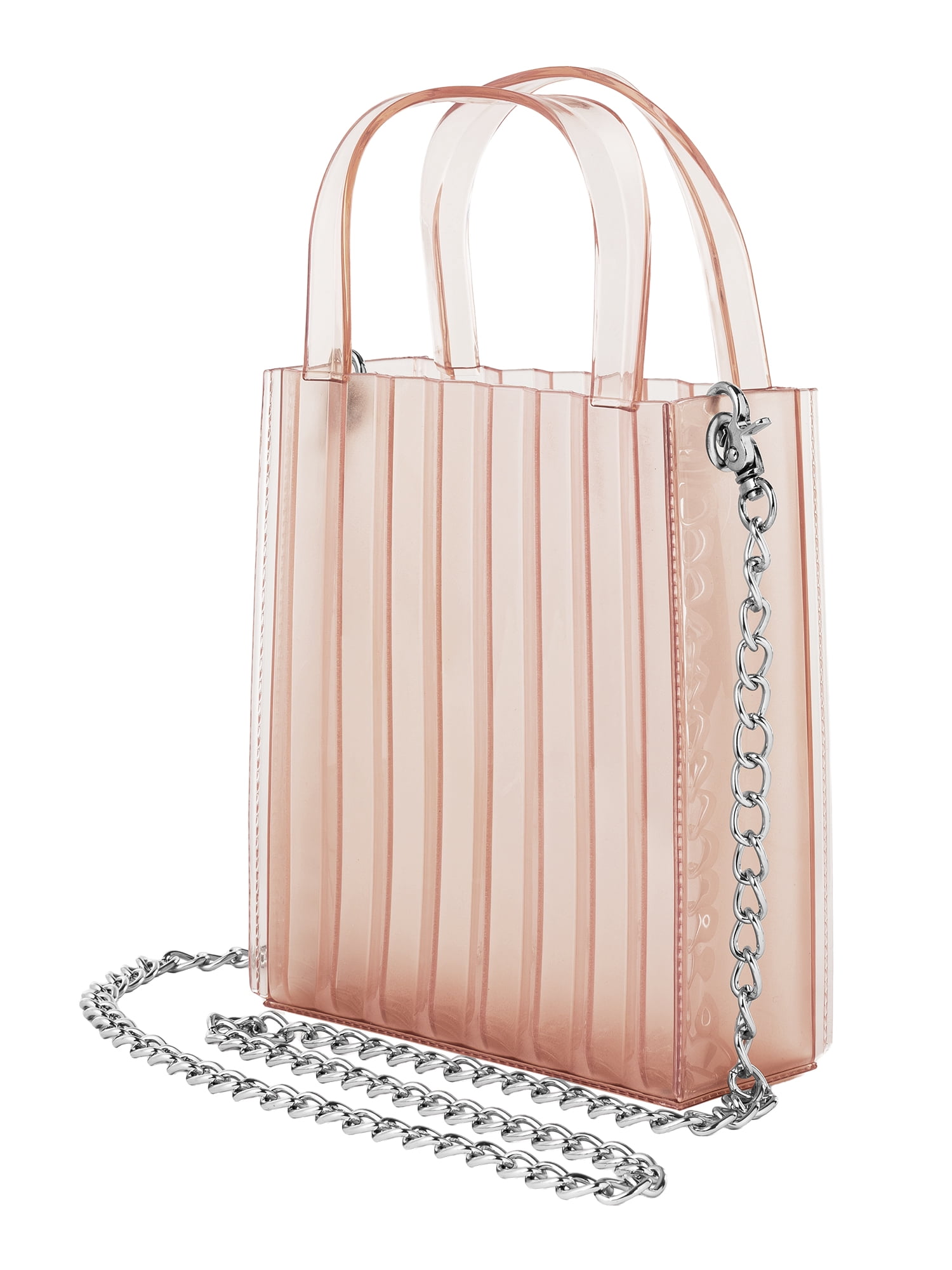 XOXO Women's Jelly Plastic Mini Crossbody Handbag Pink