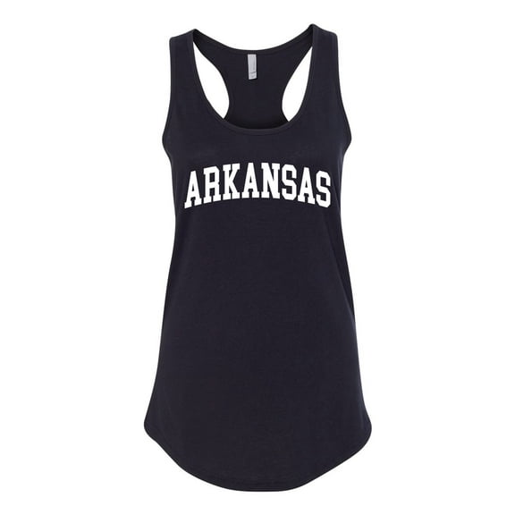Wild Bobby State of Arkansas College Style Women Racerback Tank Top