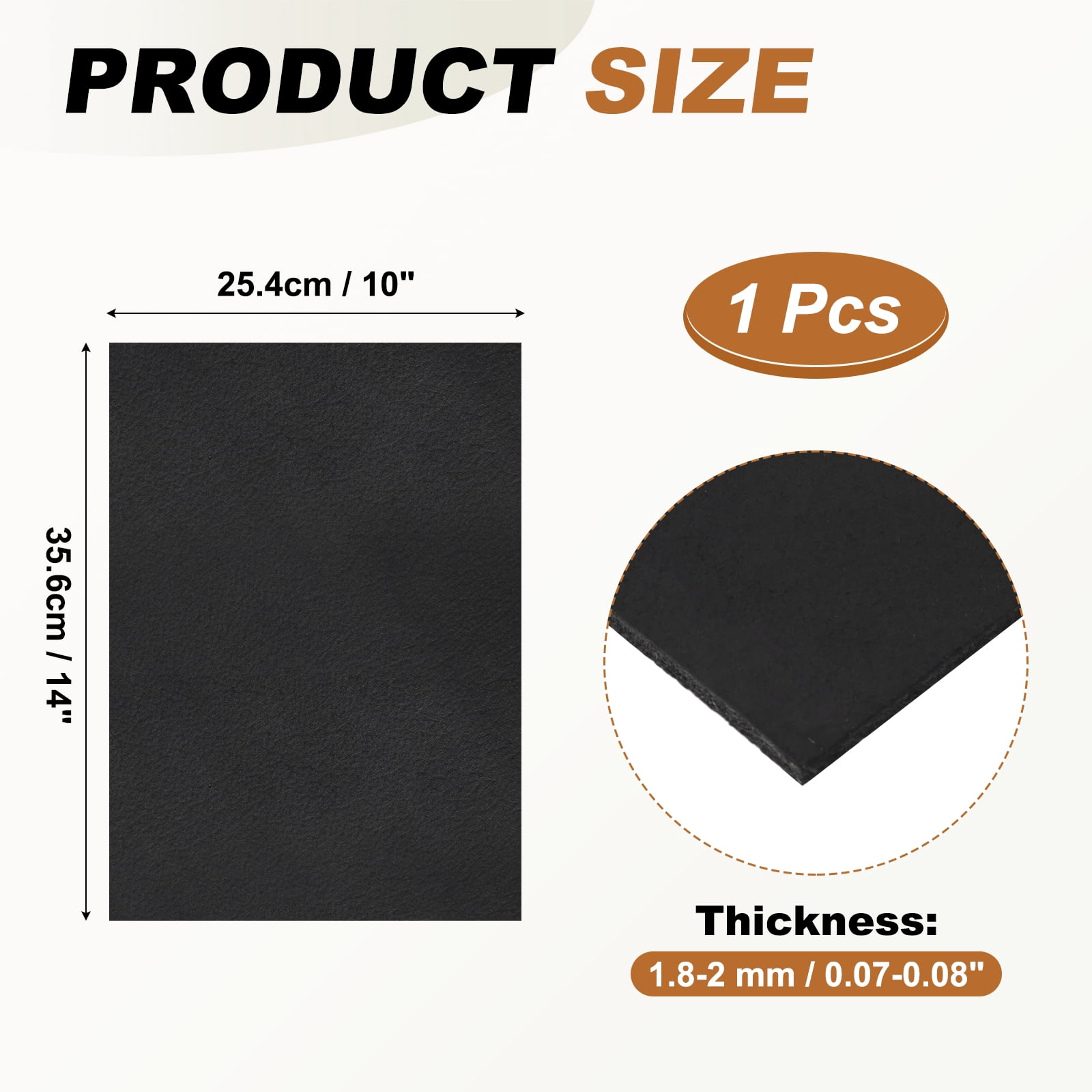 Uxcell Genuine Leather Sheets, 10" x 14" 4-5 oz (1.8-2mm) Thick Full Grain Leather Sheet Tooling Precut for Carving Engraving Molding Embossing Stamping, Black