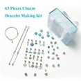 thumbnail image 3 of Gogcaro 63 Pieces Charm Bracelet Making Kit, Crafts Gifts Set Can Inspires Imagination and Creativity,Jewelry Making Kit Perfect Gifts for Girls 5-12 Years Old (Blue), 3 of 7