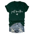 thumbnail image 4 of Womens Summer Tops Women's Long Sleeve Tees Pack Woman up Shirt Football T Shirt Women Bike Shirts Sports Shirts for Women plus Size Summer Fashion Womens Short Sleeve on Clearance Dark Green L, 4 of 4