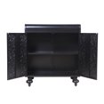 thumbnail image 6 of GZXS Distressed Steel Storage Cabinet, 27.55" Art Accent Organizer Furniture with 2 Doors in Embossed Patterns, Vintage Small Decorative Sideboard for Home Office, Living Room, Bedroom, Antique Black, 6 of 8