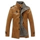 thumbnail image 1 of Hombres Sólido Casual Espesar Chaqueta de cuero con cuello alto Abrigos de un solo pecho Pompotops oipoqjl13764, 1 of 9