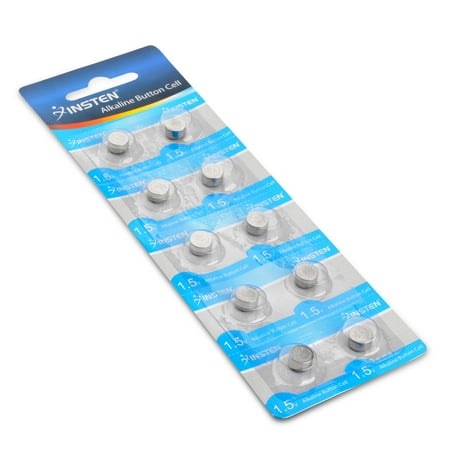 Insten (Pack of 10 pcs) AG5 393A LR48 LR754 Button Cell Coin Alkaline Battery