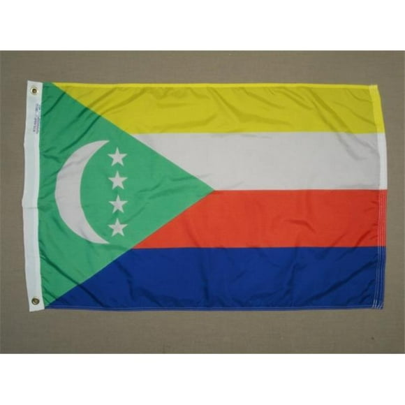 Annin Flagmakers 191798 4 Pi X 6 Pi Nyl-Glo Comoros Drapeau