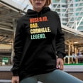 thumbnail image 2 of Husband. Dad. Cornhole Legend., Father's Day Bean Bag Toss Lawn Game Player Themed Gifts, Black Hooded Sweatshirt or Hoodie, Small, 2 of 5