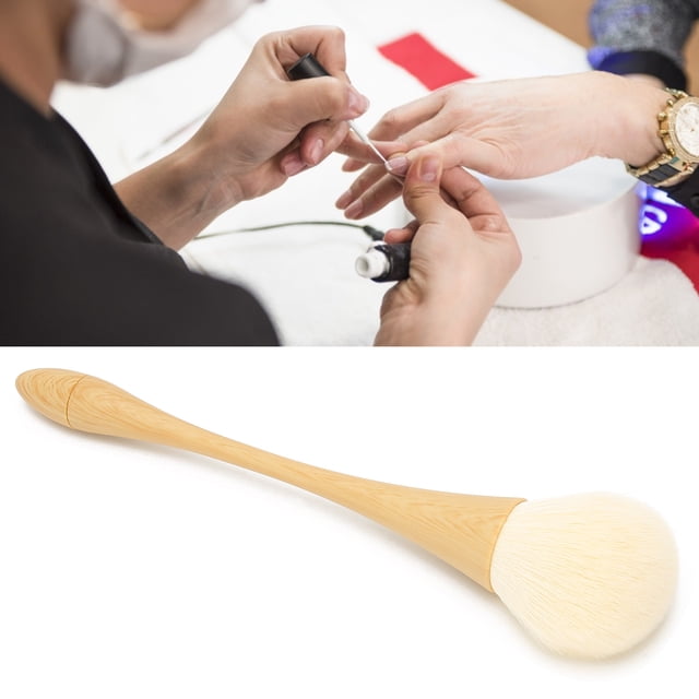 Cepillo Para Polvo De Uñas, Cepillo Para Colorete, Cepillo Para Polvos Sueltos, Largo De Madera Para Peluquería