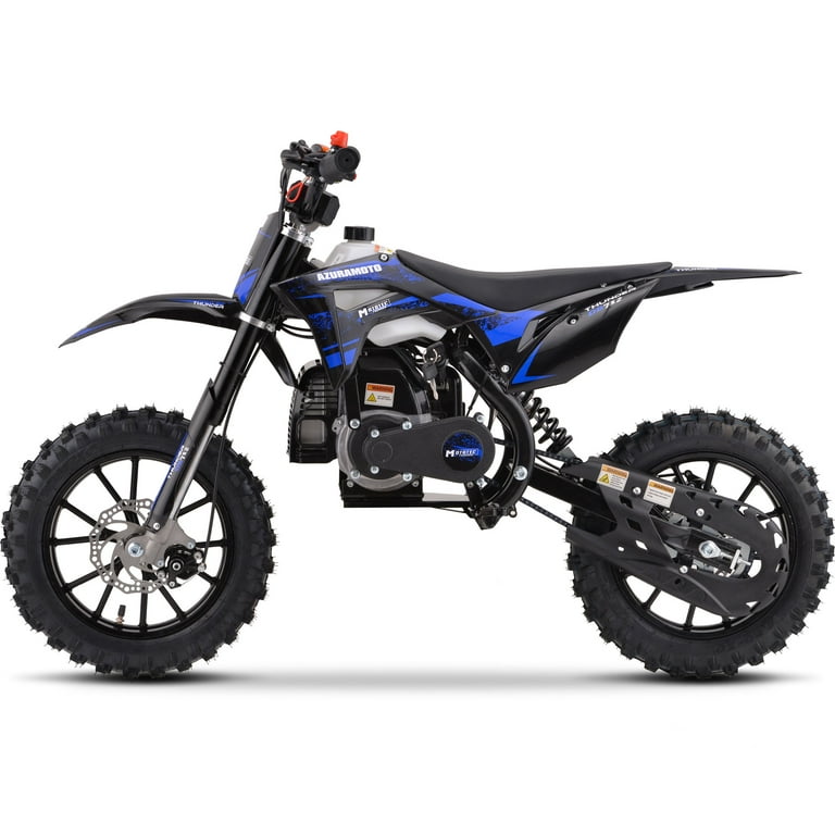 MotoTec Thunder 50cc 2 Stroke Kids Gas Dirt Bike Blue