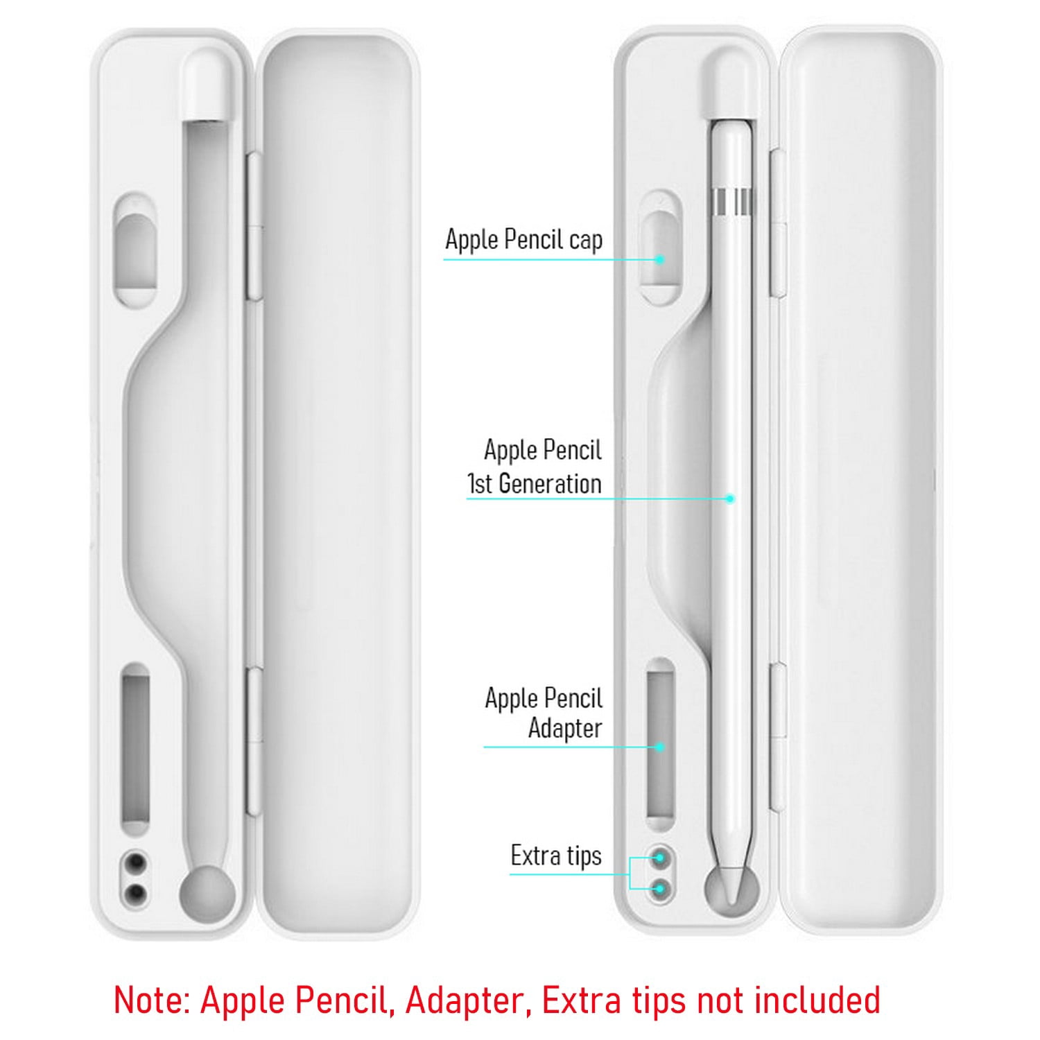Magnetic Wireless Charging Case for Apple Pencil 1st Generation, Built-in Battery Charger, Portable iPad Pencil Storage Box Holder