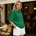 thumbnail image 3 of Dresfit Golf Shirts Womens Collared Polo Shirts Summer 2026 Button Down Short Sleeve Golf T Shirts Breathable Regular Fit Lightweight Tennis Tops L, 3 of 5