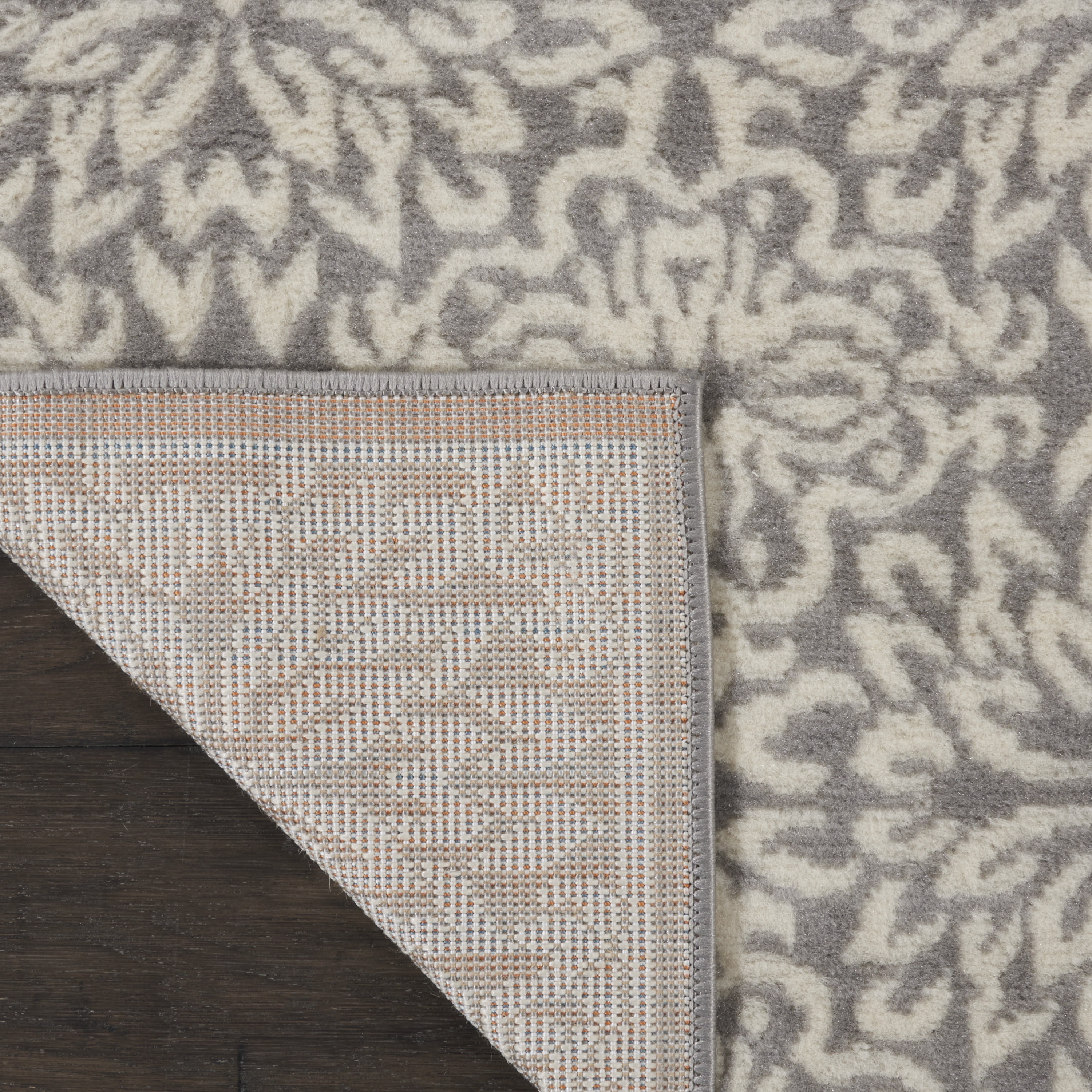Nourison Bliss Modern Floral Ivory/Grey 2' x 4' Area Rug, (2' x 4')
