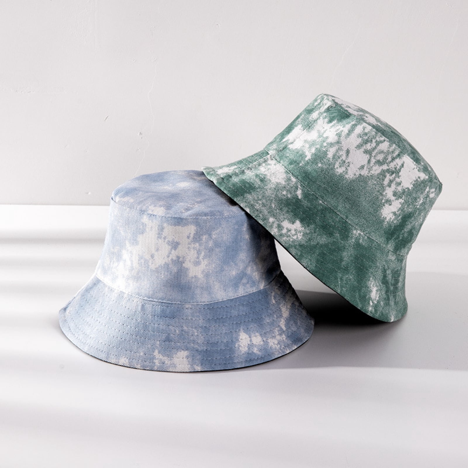 Reversible Tie-dye Cotton Bucket Hat with Wide Brim for Sun  display picture 2