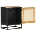 thumbnail image 4 of vidaXL Bedside Cabinet 15.7"x11.8"x19.7" Rough Mango Wood and Natural Cane, 4 of 11
