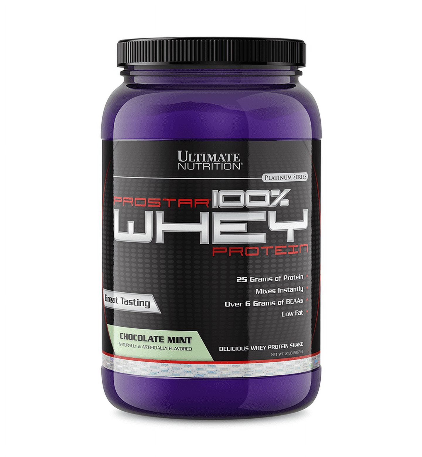 Ultimate Nutrition Prostar Whey Protein Powder Blend of Whey Concentrate Isolate - Low Carb and Keto Friendly, Chocolate Mint, 2 Pounds