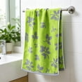 thumbnail image 5 of Btomtd Leaf Pattern Hand Towels for Face and Body, Lint Free Fast Drying Bath Towels, Thickened Absorbent Towels for Daily Facial Cleansing, Size 29" x 13.4", Green-A, 5 of 8