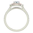 thumbnail image 4 of 1.20 CT TW Cushion Halo Diamond Engagement Ring Rose Gold Highlight 14K White Gold (G,I1), 4 of 6
