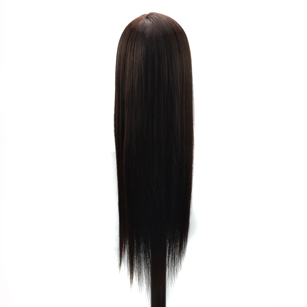 Hair Styling Practice Mannequin Head with High-Temperature Silk Hair, 60cm Length for Cutting and Braiding Training, Silicon Base for Salon Students