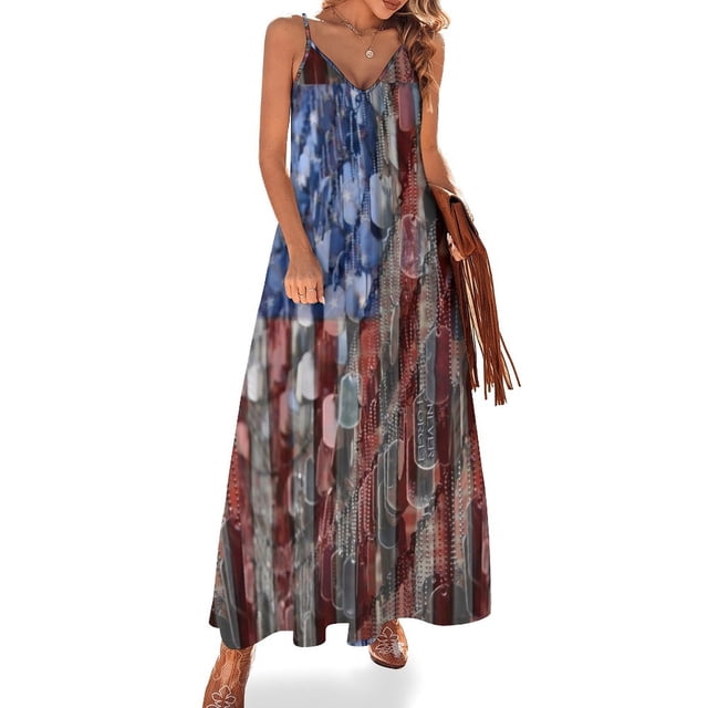 Vestido sin mangas Never Forget American Sacrifice vestidos de cumpleaños para mujeres vestido de verano para mujeres 2024