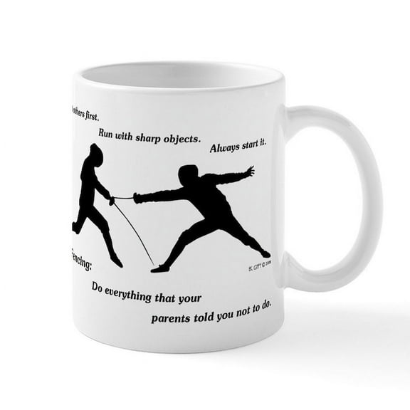 CafePress - Hit First Mug - 11 oz Ceramic Mug - Novelty Coffee Tea Cup