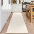 thumbnail image 3 of Garvee 2'x6' Solid Runner Rugs, Washable Modern Accent Rugs Foldable Printed Indoor Rug Carpet, Stain-Resistant Soft Low Pile Floor Mat for Entryway Bedroom Hallway Kitchen, Beige, 3 of 8